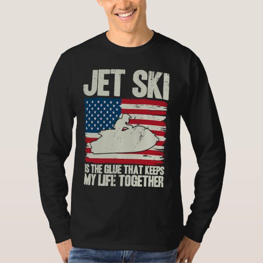 Jet Ski Keeps My Life Together American Flag T-shirt (Voorkant)