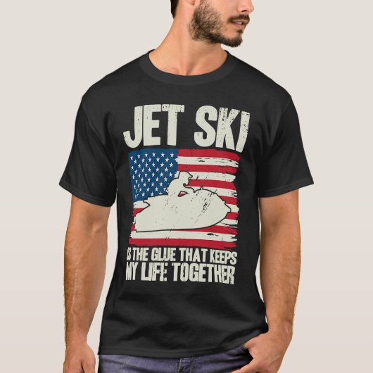 Jet Ski Keeps My Life Together American Flag T-shirt (Voorkant)