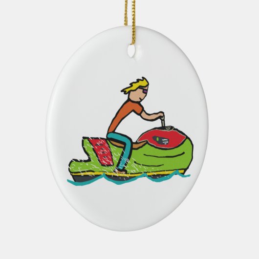 Jet Ski Keramisch Ornament (Rechts)