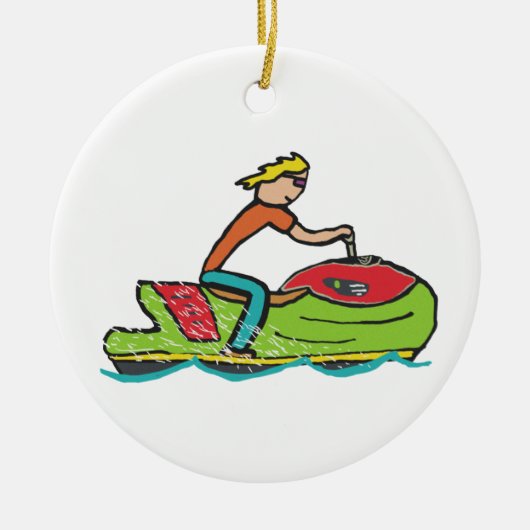 Jet Ski Keramisch Ornament (Voorkant)