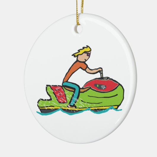 Jet Ski Keramisch Ornament (Links)