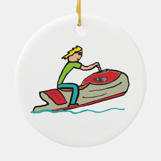 Jet Ski Keramisch Ornament (Achterkant)
