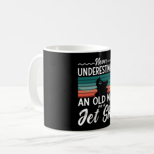 Jet Ski Never Underestimate An Old Man Jet Skiing Koffiemok (Voorkant links)