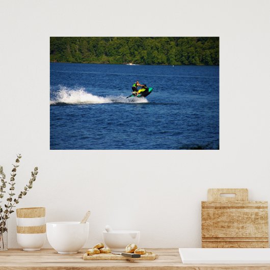 Jet Ski op het Poster van het meer (Keuken)