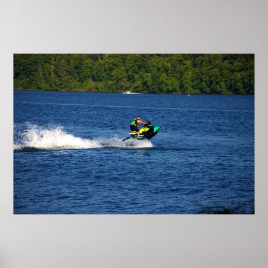 Jet Ski op het Poster van het meer (Voorkant)