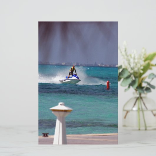 Jet Ski Paradise Briefpapier (Staand voorkant)