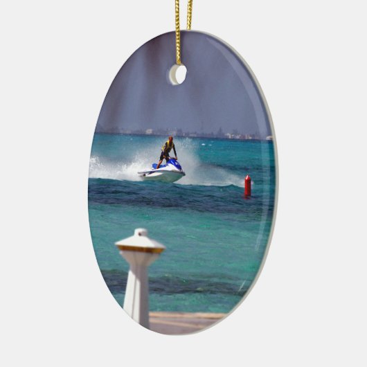 Jet Ski Paradise Keramisch Ornament (Links)