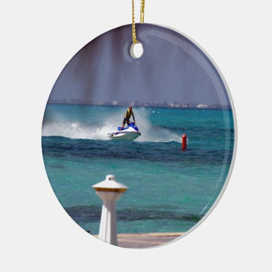 Jet Ski Paradise Keramisch Ornament (Links)
