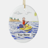 Jet Ski Rider - Male Keramisch Ornament (Rechts)