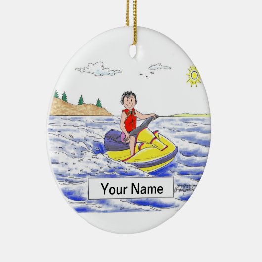 Jet Ski Rider - Vrouw Keramisch Ornament (Rechts)