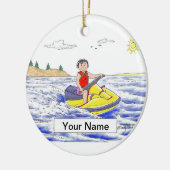 Jet Ski Rider - Vrouw Keramisch Ornament (Links)