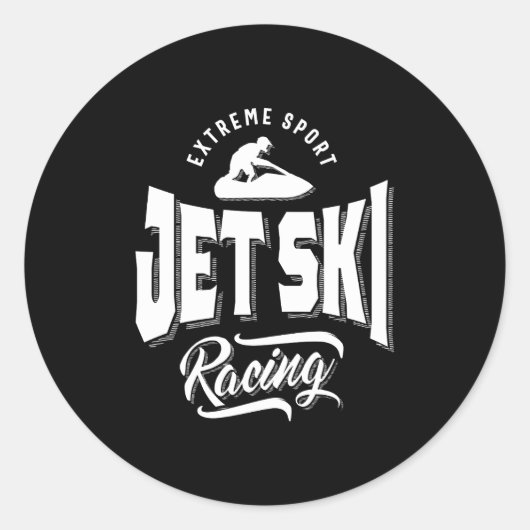 Jet Ski Rider Watersport T-Shirt Ronde Sticker (Voorkant)
