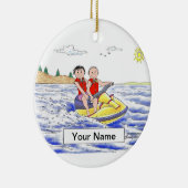 Jet Ski Riding Couple Keramisch Ornament (Rechts)