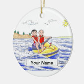 Jet Ski Riding Couple Keramisch Ornament (Links)