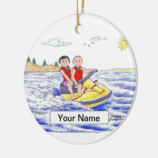 Jet Ski Riding Couple Keramisch Ornament (Links)