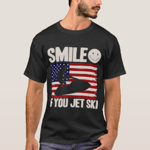 Jet Ski Smile als je de Amerikaanse vlag van Ski h T-shirt