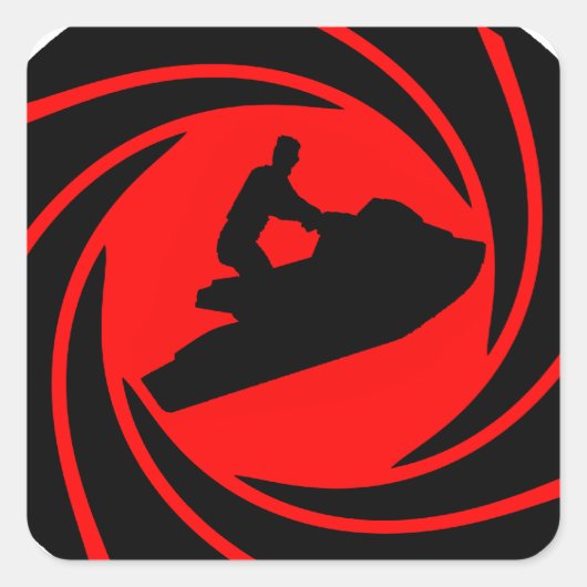 JET SKI SPELEN VIERKANTE STICKER (Voorkant)