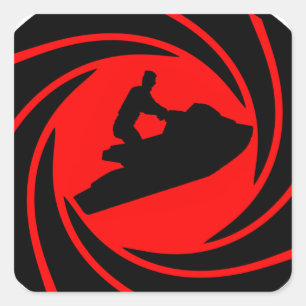 JET SKI SPELEN VIERKANTE STICKER