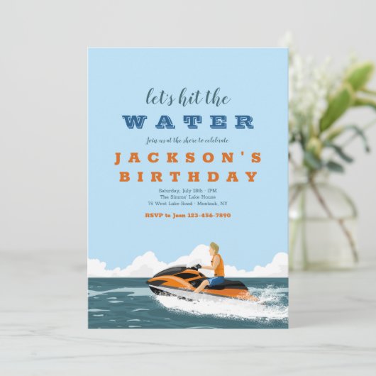 Jet Ski Uitnodigingen (Staand voorkant)