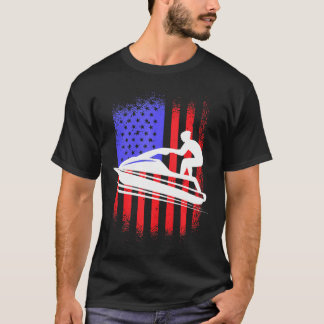 Jet-Ski USA Jet Skiën Amerika Vlag Jet Ski Liefheb T-shirt