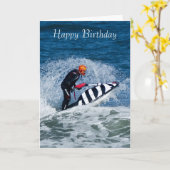 Jet Ski Water Sport Verjaardag wenskaart Kaart (Gele Bloem)