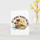 Jet skiën maakt me nat grappige jetski watersport kaart (Gele Bloem)