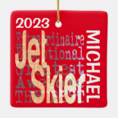 Jet Skier Extraordinaire CUSTOM Keramisch Ornament (Achterkant)