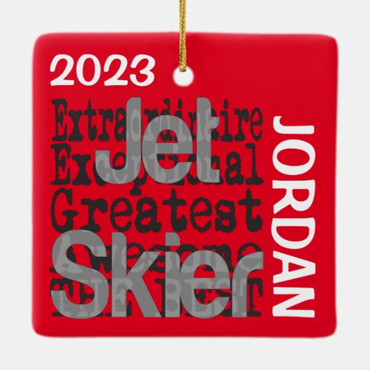 Jet Skier Extraordinaire CUSTOM Keramisch Ornament (Achterkant)