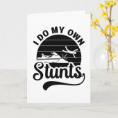 Jet Skiing I Do My Own Stunts Jet Ski Retro Jetski Kaart (Gele Bloem)