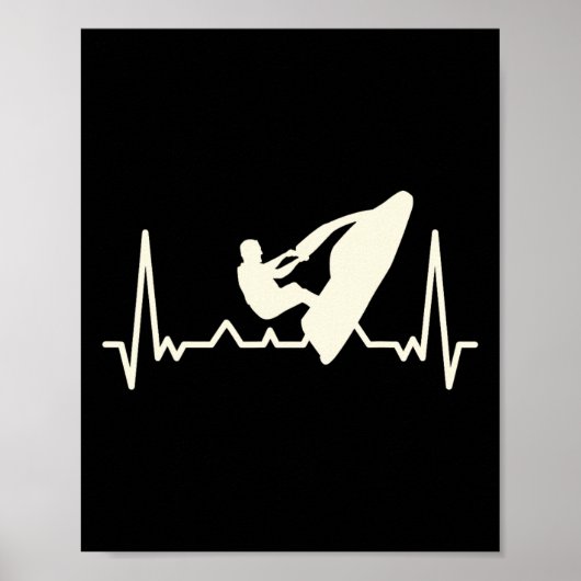 Jet Skiing Lover I Heartbeat Jet Skiing Poster (Voorkant)