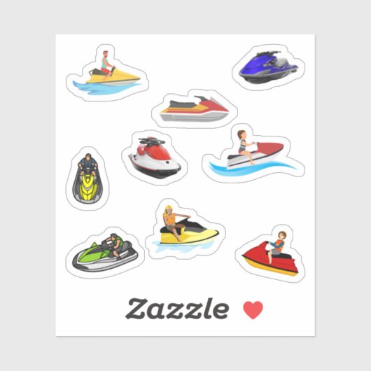 Jet Skiing Stickers (Vel)