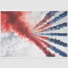 Jet Smoke Trails Rood Wit Blauw Decoupage Tissuepapier