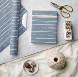 Jet Stream Strepen Koloniaal Blauw Cadeaupapier