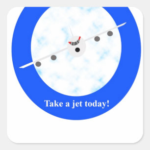 Jet Travel Vierkante Sticker
