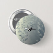 Jet vecht over Zeeen Ronde Button 5,7 Cm (Voorkant /achterkant)