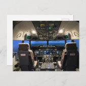 Jet vliegtuig cockpit briefkaart (Voorkant / Achterkant)