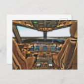 Jet Vliegtuig cockpit Briefkaart (Voorkant / Achterkant)