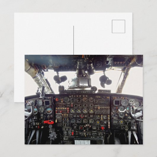 Jet Vliegtuig cockpit Briefkaart (Voorkant / Achterkant)