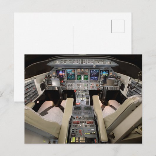 Jet Vliegtuig cockpit Briefkaart (Voorkant / Achterkant)