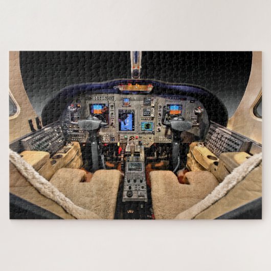 Jet Vliegtuig Cockpit Legpuzzel (Horizontaal)