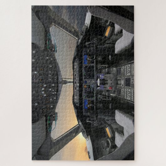 Jet vliegtuig cockpit legpuzzel (Verticaal)