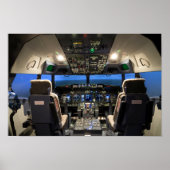 Jet vliegtuig cockpit poster (Voorkant)