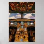 Jet Vliegtuig Cockpit Poster (Voorkant)