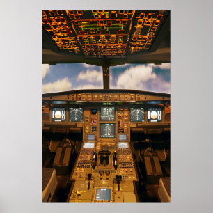 Jet Vliegtuig Cockpit Poster