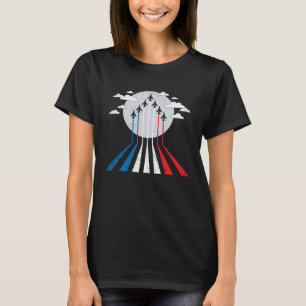 Jet vliegtuig gevechtsvliegtuig piloot 4 juli Aero T-shirt