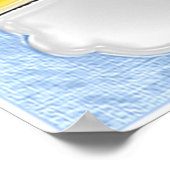 Jet-vliegtuig in 3D-wolken Poster (Hoek)