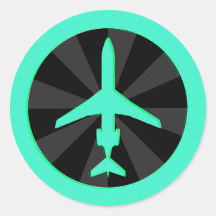 Jet Vliegtuig Ronde Sticker