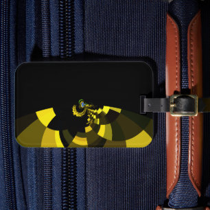 Jet Zwart en Goud Vector Art Print Grafisch Ontwer Bagagelabel