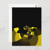 Jet Zwart en Goud Vector Art Print Grafisch Ontwer Briefkaart (Voorkant / Achterkant)