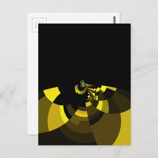 Jet Zwart en Goud Vector Art Print Grafisch Ontwer Briefkaart (Voorkant / Achterkant)